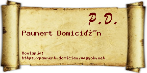 Paunert Domicián névjegykártya